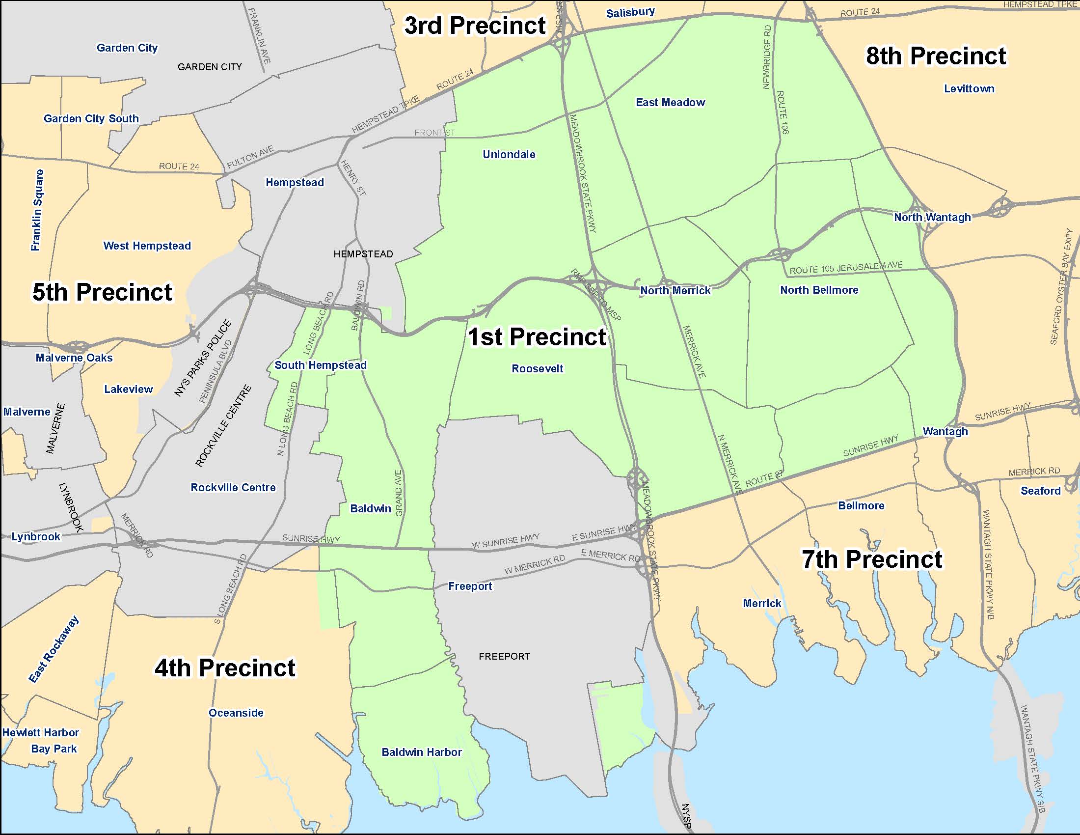 Nassau County  Precinct Map Precinct Map | Nassau County Police, NY