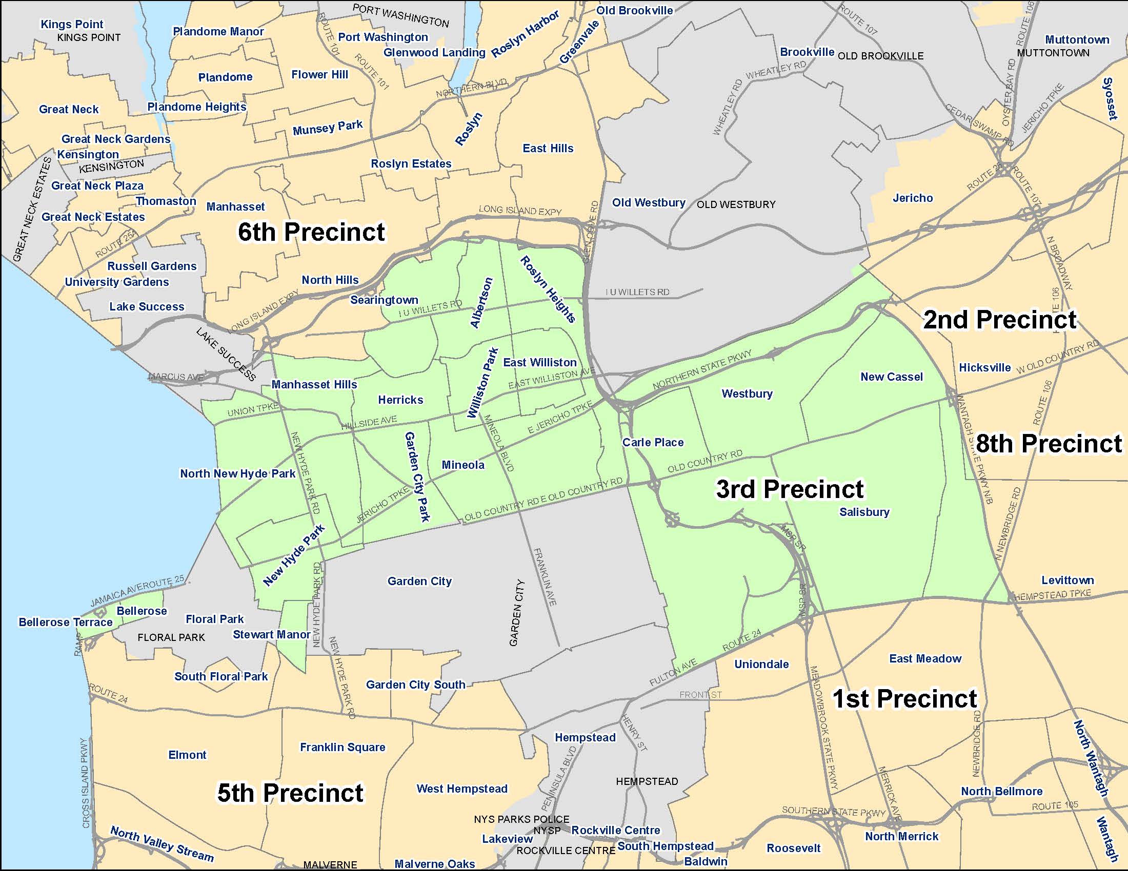 Precinct Map | Nassau County Police, NY