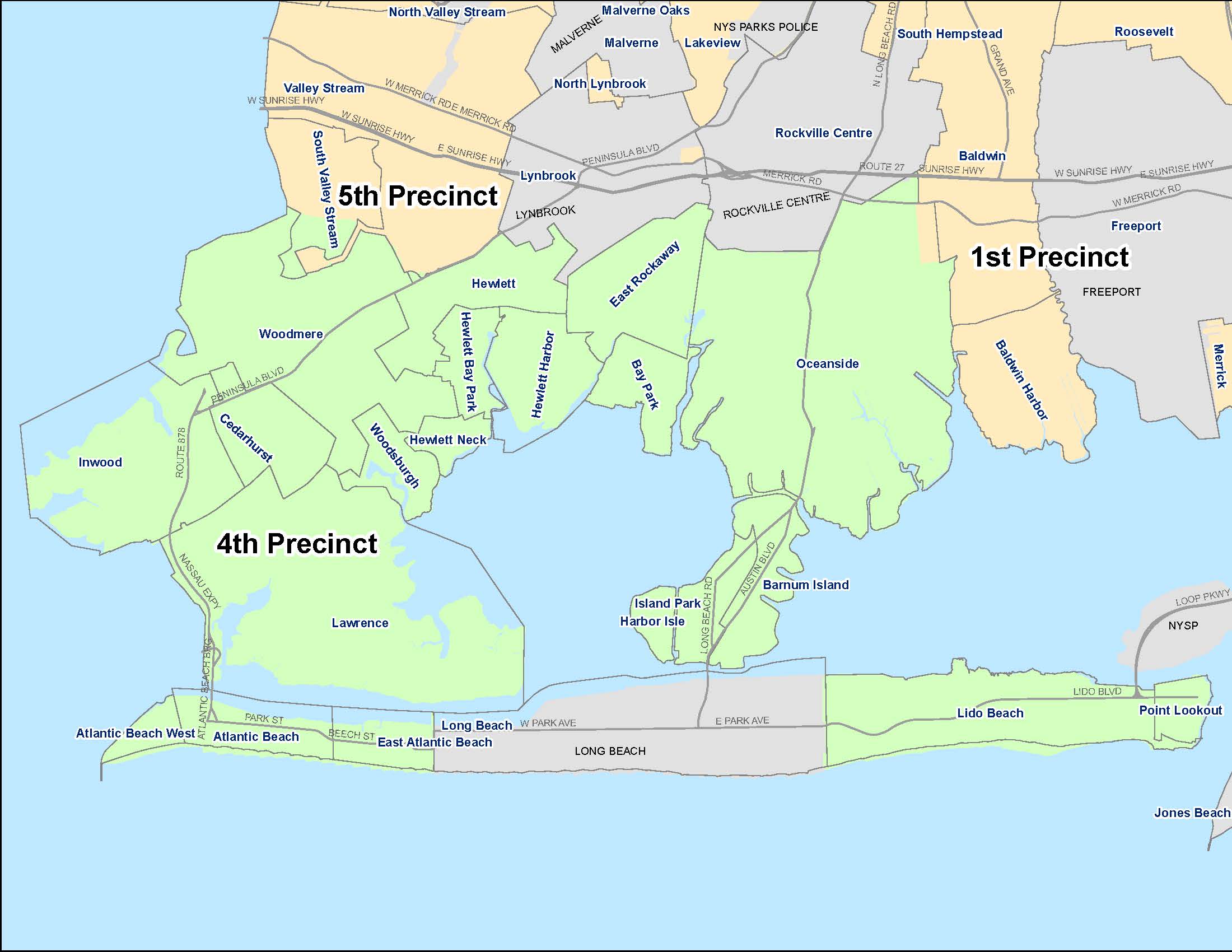 Nassau County  Precincts Map Precinct Map | Nassau County Police, NY